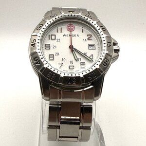 Vintage Wenger Mountaineer Mens Watch Rotating Bezel 40mm Working